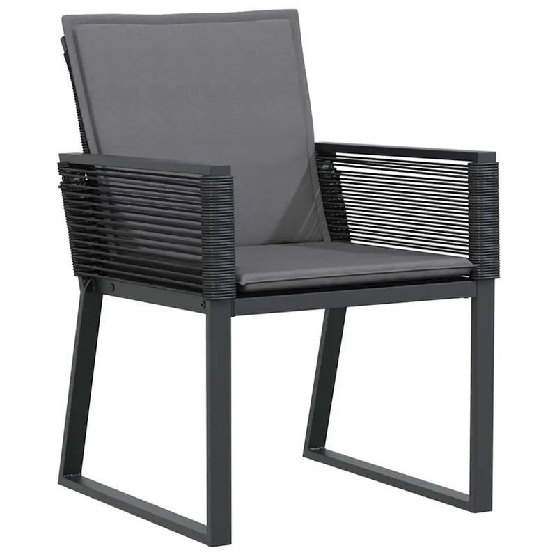 Garden Dining Set 9 pcs Black Powder-Coated Steel