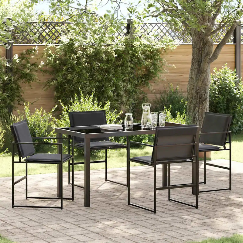 Garden Dining Set 5 pcs Black 140 x 70 x 73 cm