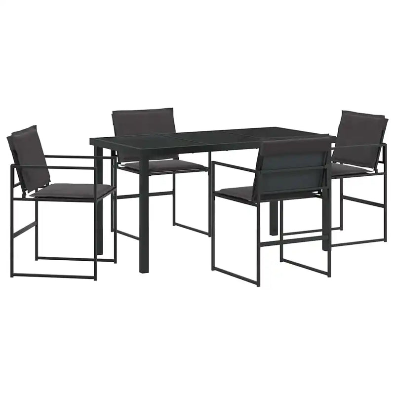 Garden Dining Set 5 pcs Black 140 x 70 x 73 cm