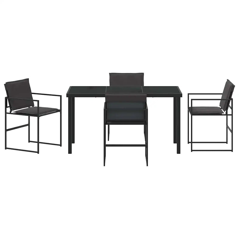 Garden Dining Set 5 pcs Black 140 x 70 x 73 cm