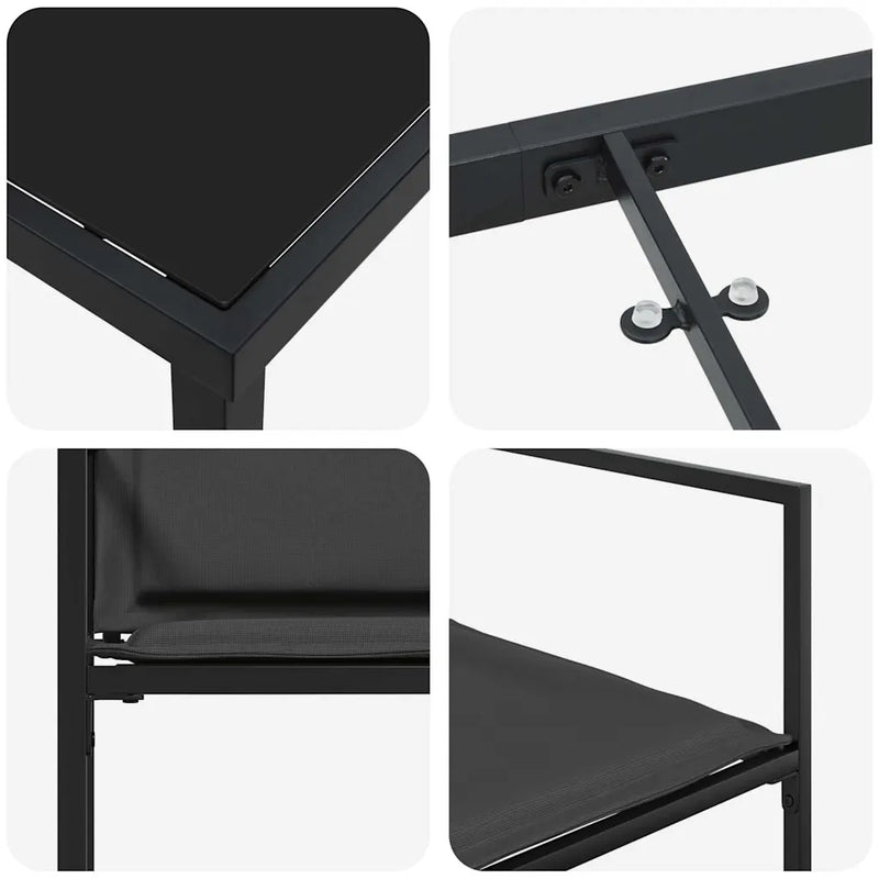 Garden Dining Set 5 pcs Black 160 x 80 x 73 cm