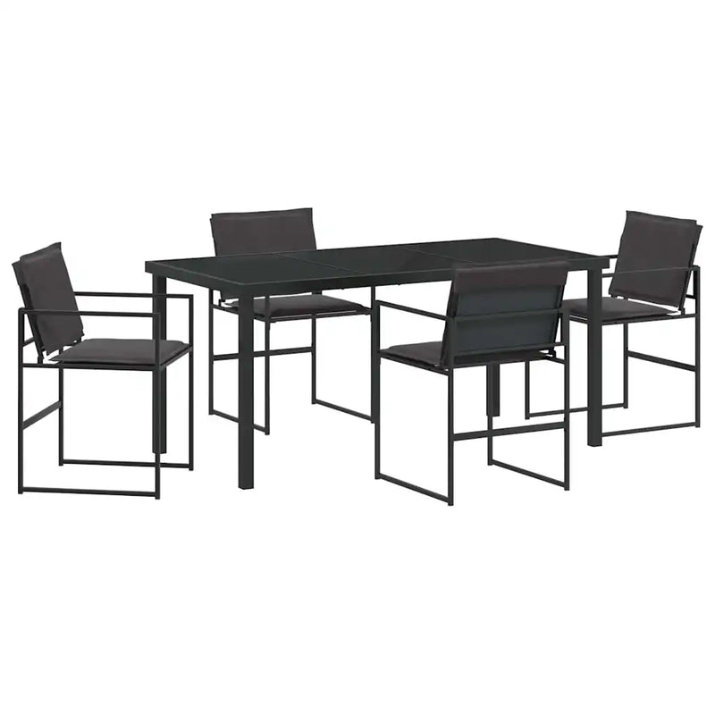 Garden Dining Set 5 pcs Black 160 x 80 x 73 cm