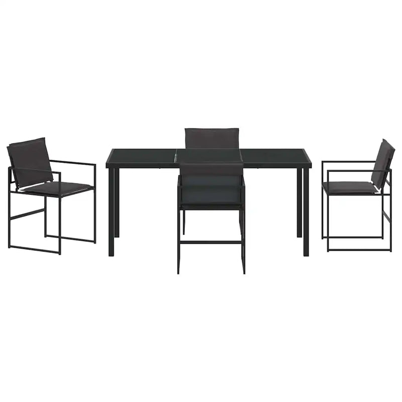 Garden Dining Set 5 pcs Black 160 x 80 x 73 cm