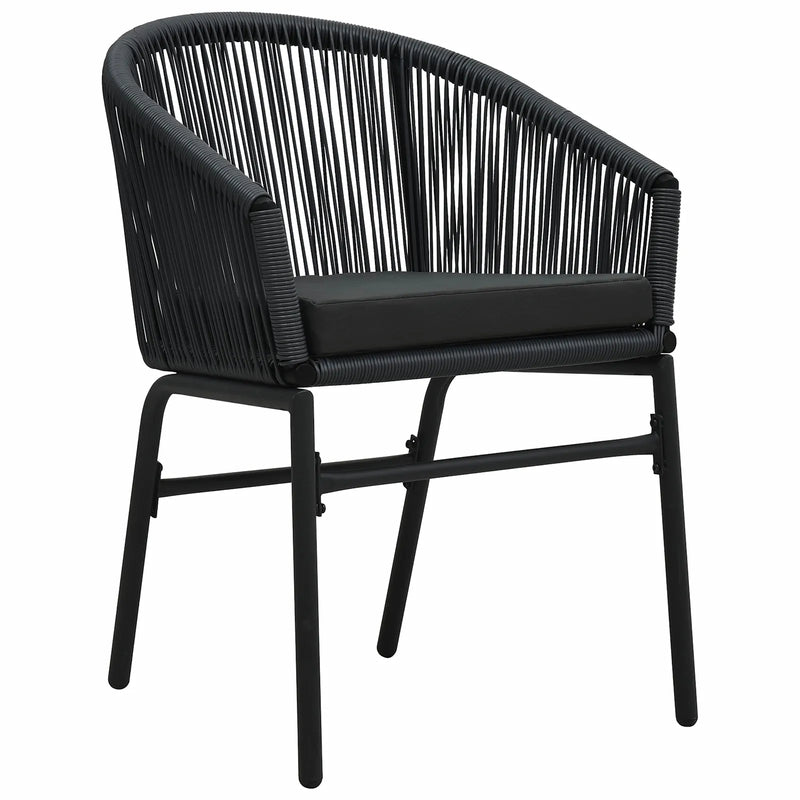 Garden Dining Set 5 pcs Black Powder-Coated Steel