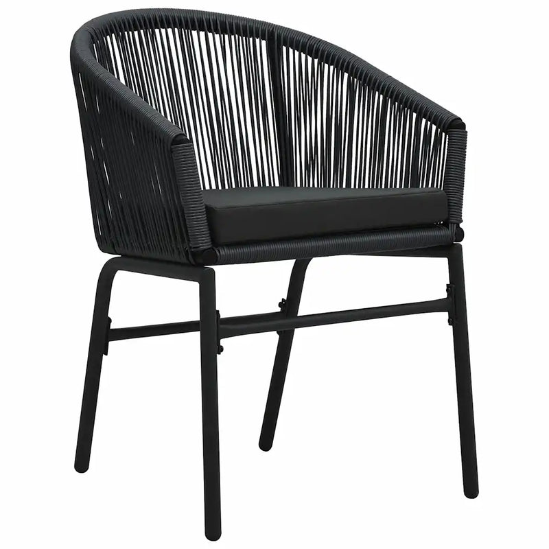 Garden Dining Set 9 pcs Black Powder-Coated Steel