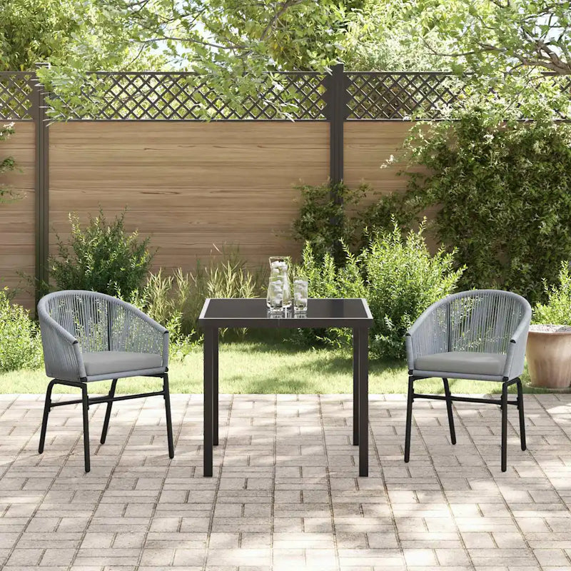 Garden Dining Set 3 pcs Anthracite Powder-Coated Steel