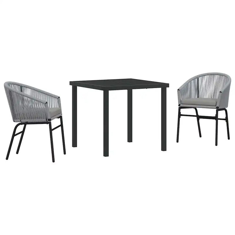 Garden Dining Set 3 pcs Anthracite Powder-Coated Steel