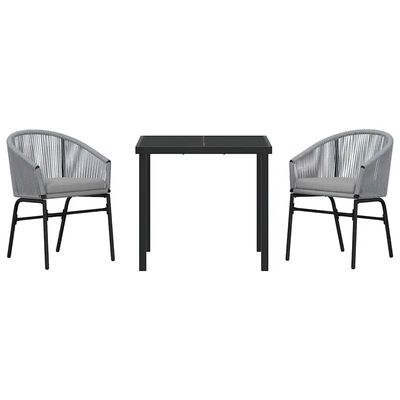 Garden Dining Set 3 pcs Anthracite Powder-Coated Steel