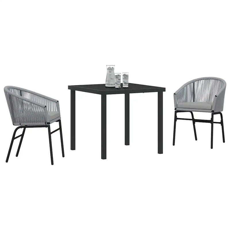 Garden Dining Set 3 pcs Anthracite Powder-Coated Steel