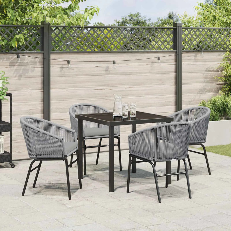 Garden Dining Set 5 pcs Anthracite Powder-Coated Steel