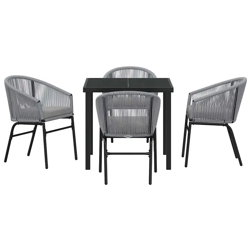 Garden Dining Set 5 pcs Anthracite Powder-Coated Steel