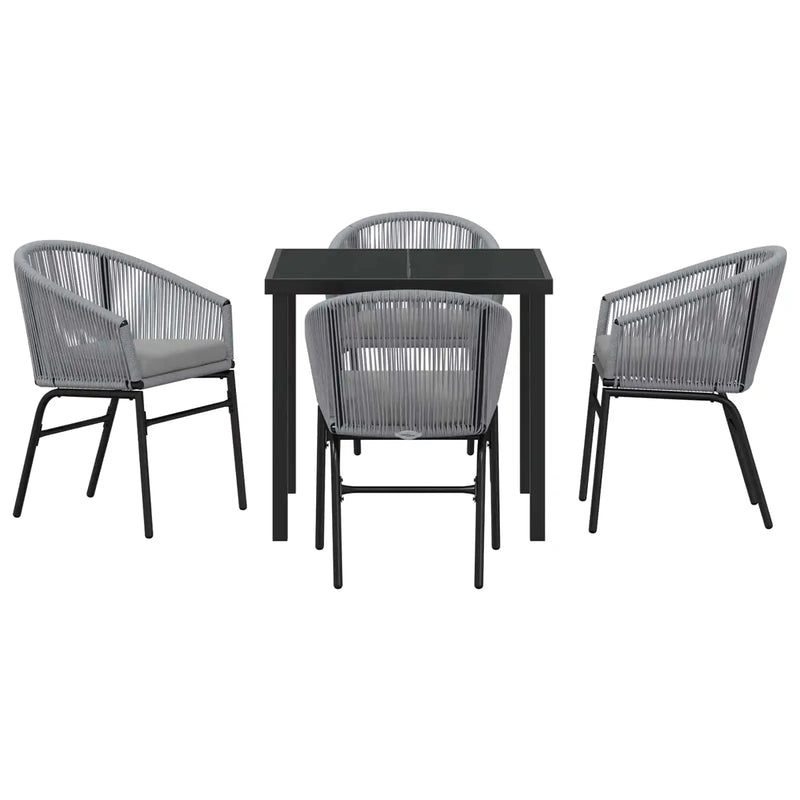 Garden Dining Set 5 pcs Anthracite Powder-Coated Steel