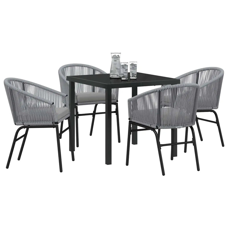Garden Dining Set 5 pcs Anthracite Powder-Coated Steel