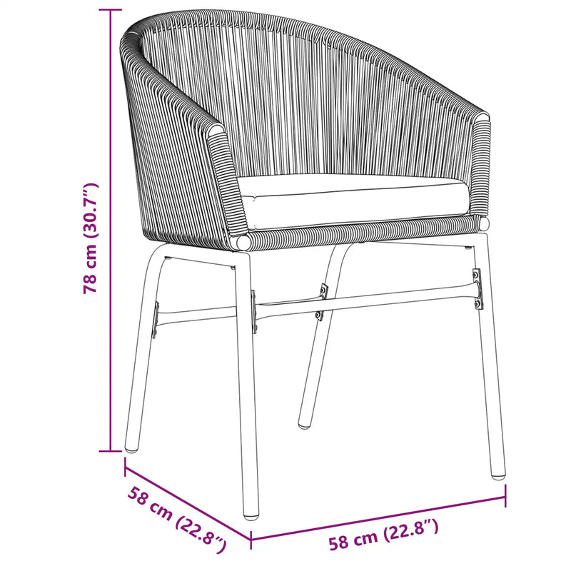Garden Dining Set 5 pcs Anthracite Powder-Coated Steel