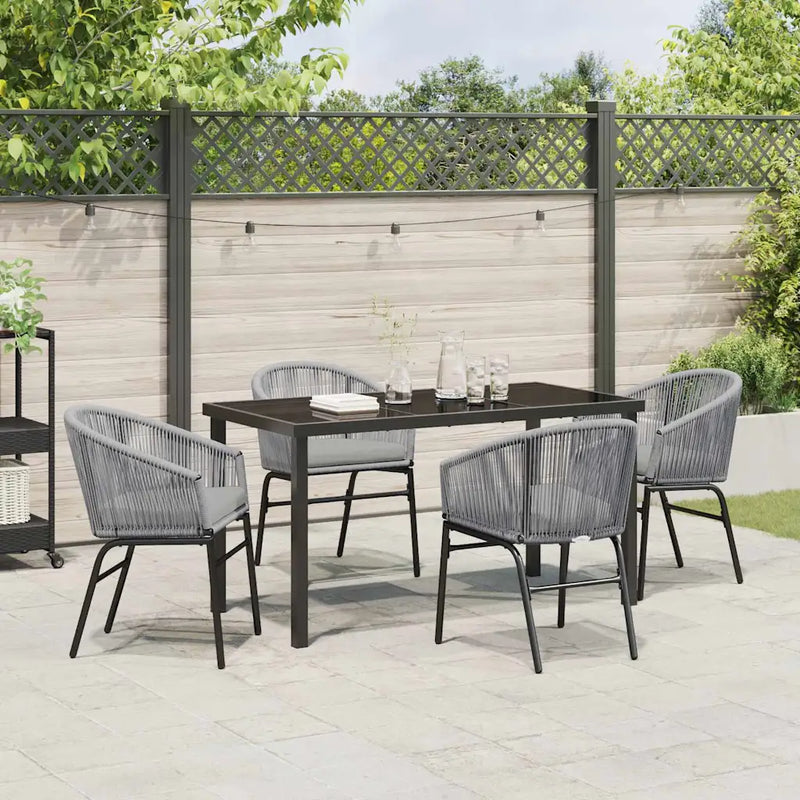 Garden Dining Set 5 pcs Anthracite Powder-Coated Steel
