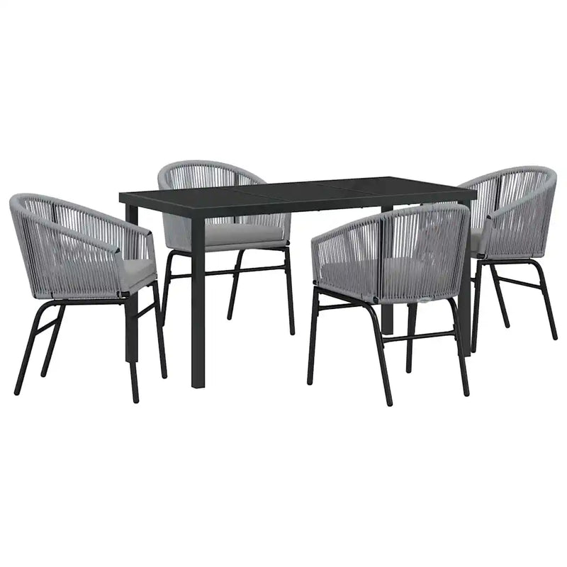 Garden Dining Set 5 pcs Anthracite Powder-Coated Steel