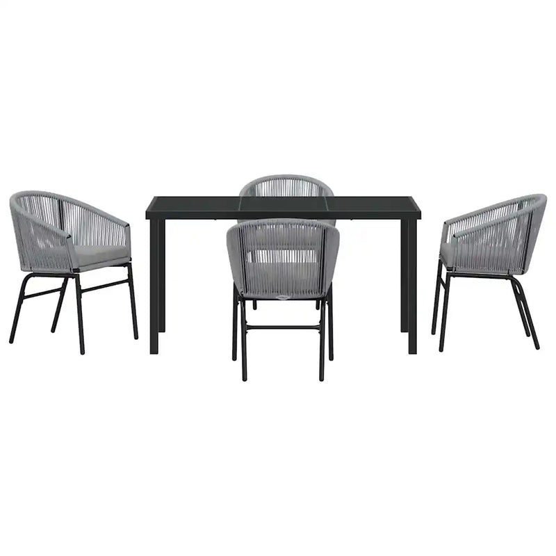 Garden Dining Set 5 pcs Anthracite Powder-Coated Steel