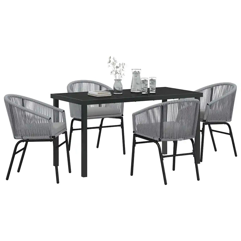 Garden Dining Set 5 pcs Anthracite Powder-Coated Steel