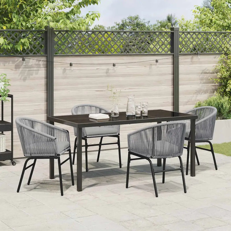 Garden Dining Set 5 pcs Anthracite Powder-Coated Steel