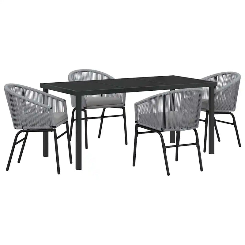 Garden Dining Set 5 pcs Anthracite Powder-Coated Steel