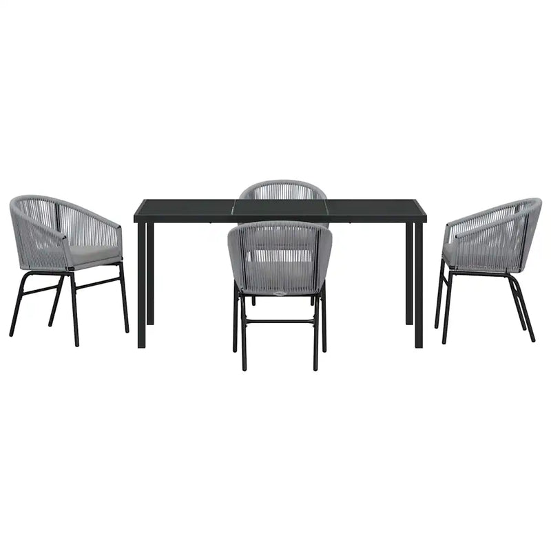 Garden Dining Set 5 pcs Anthracite Powder-Coated Steel