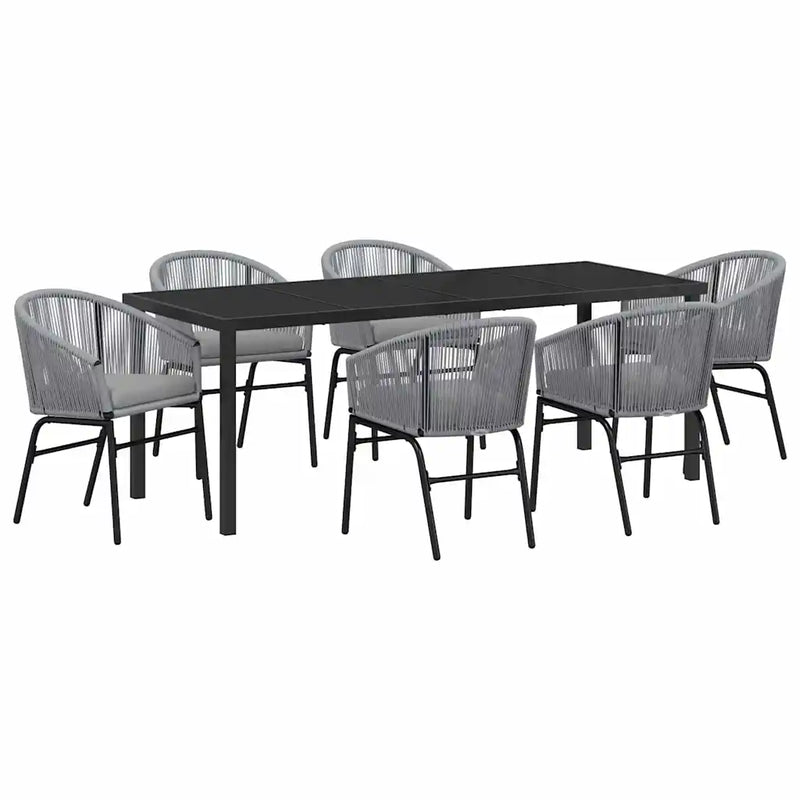 Garden Dining Set 7 pcs Anthracite Powder-Coated Steel
