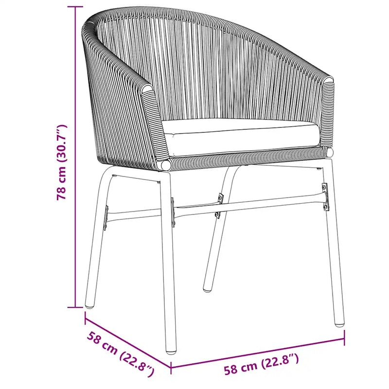 Garden Dining Set 9 pcs Anthracite Powder-Coated Steel