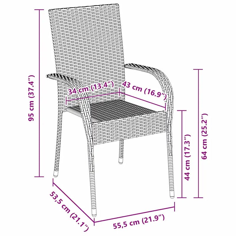 Garden Dining Set 7 pcs Brown Powder-Coated Steel
