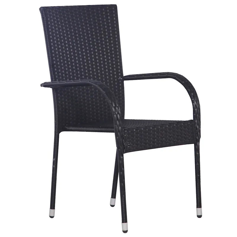 Garden Dining Set 5 pcs Black Powder-Coated Steel