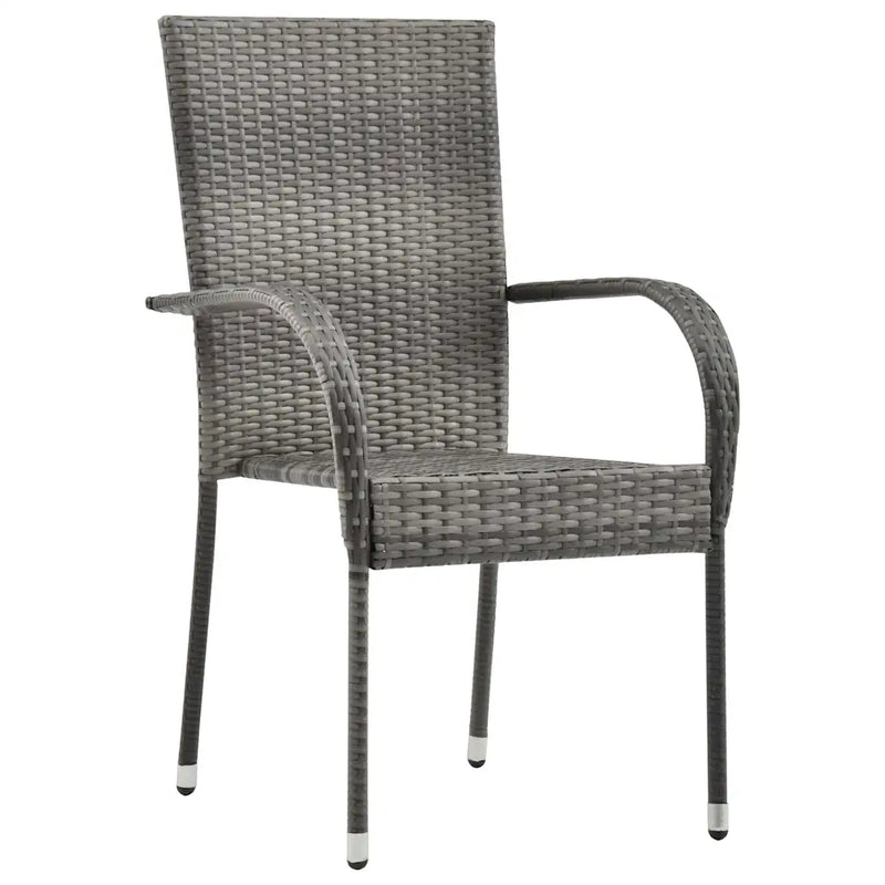 Garden Dining Set 7 pcs Grey Powder-Coated Steel