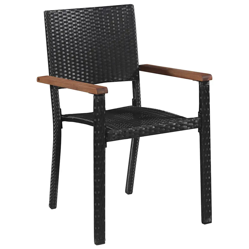 Garden Dining Set 7 pcs Black Powder-Coated Steel