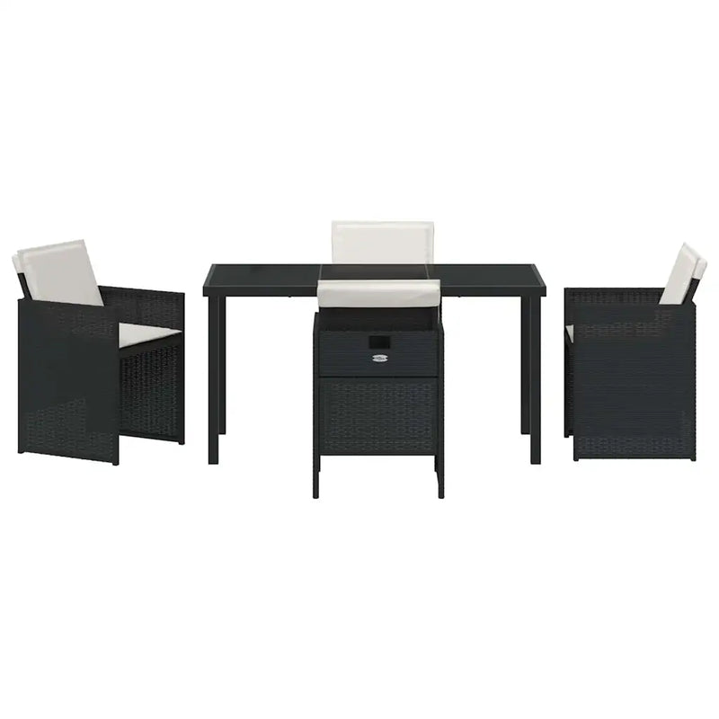 Garden Dining Set 5 pcs Black Poly Rattan