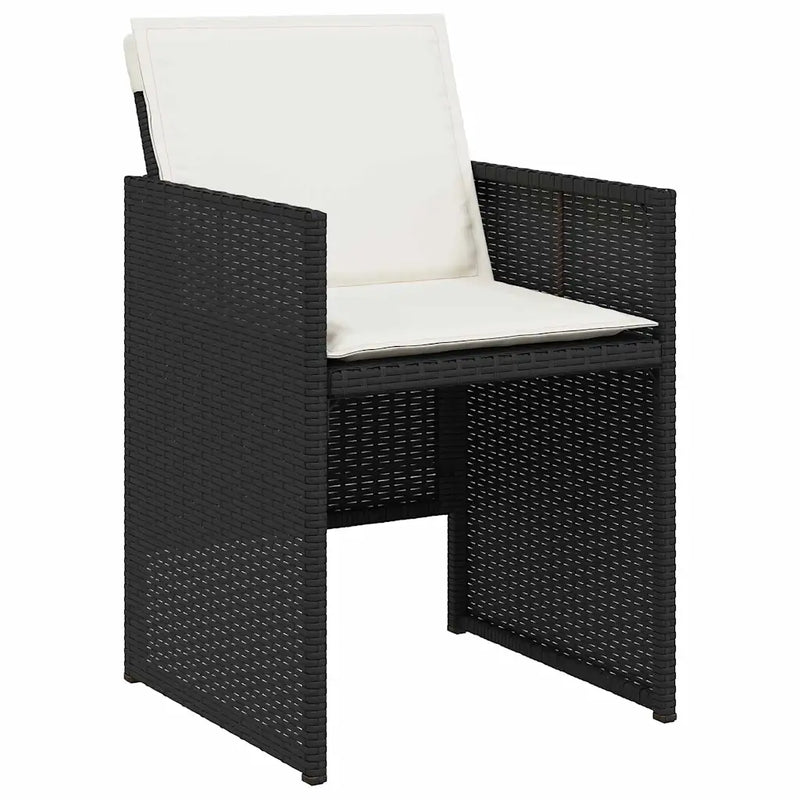 Garden Dining Set 9 pcs Black Poly Rattan