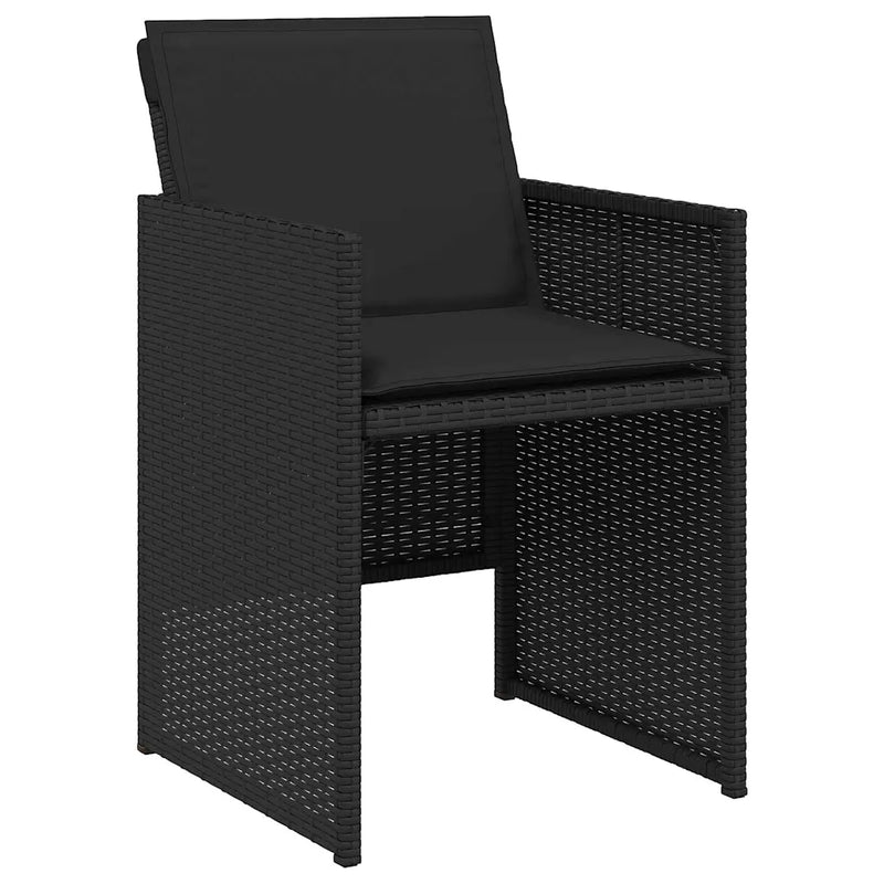 Garden Dining Set 9 pcs Black Poly Rattan