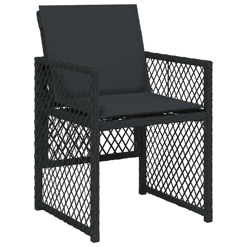 Garden Dining Set 9 pcs Black Poly Rattan