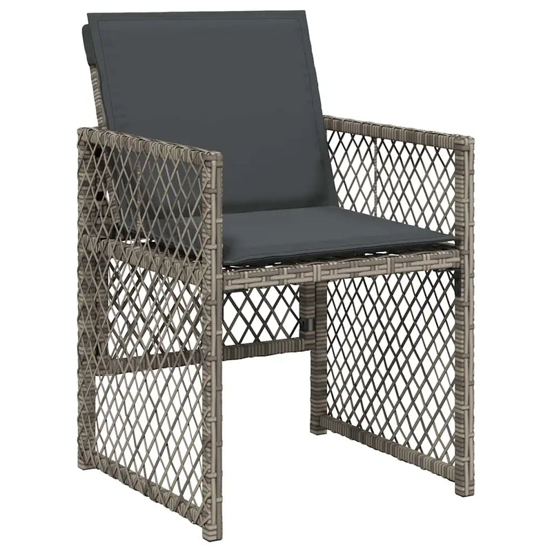 Garden Dining Set 9 pcs Grey Poly Rattan