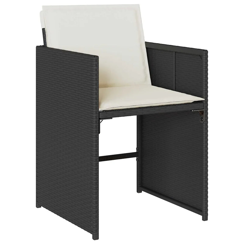 Garden Dining Set 9 pcs Black Poly Rattan