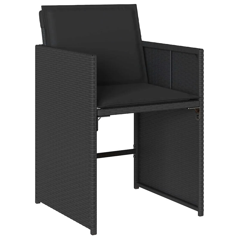Garden Dining Set 9 pcs Black Poly Rattan