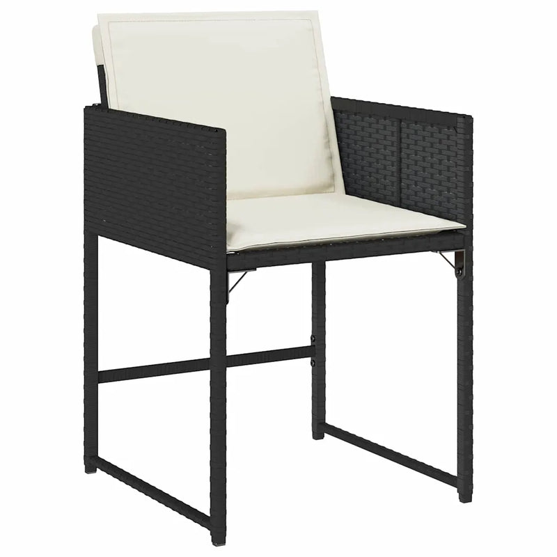 Garden Dining Set 9 pcs Black Poly Rattan