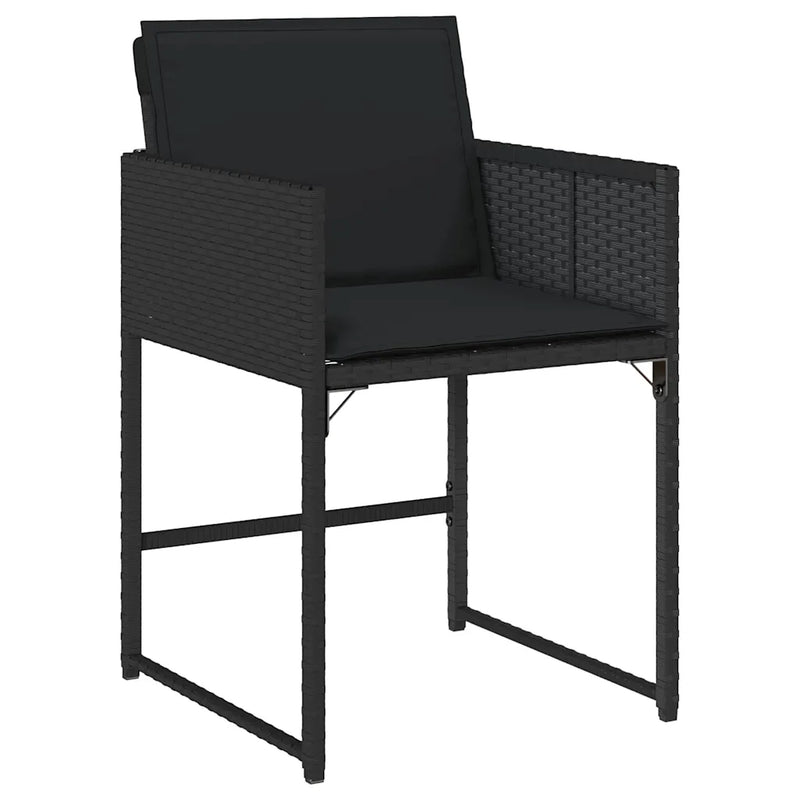 Garden Dining Set 9 pcs Black Poly Rattan