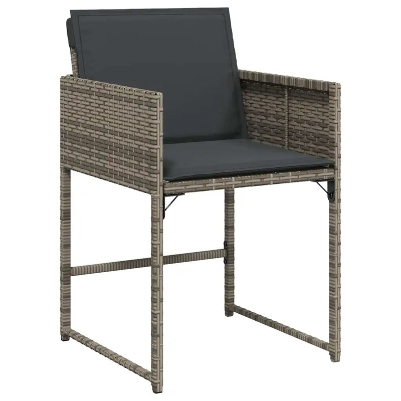 Garden Dining Set 9 pcs Grey Poly Rattan