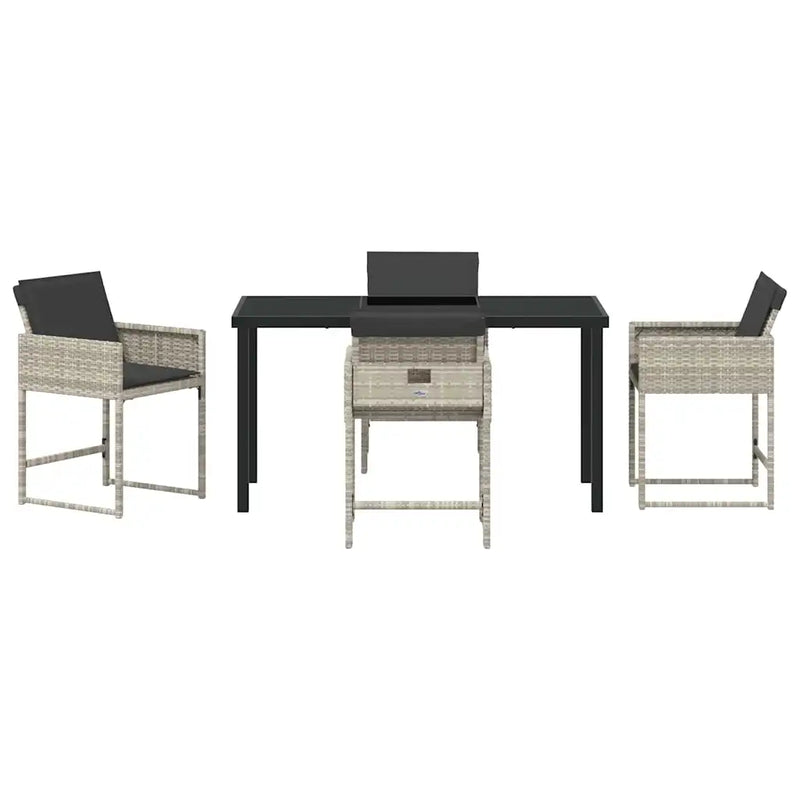 Garden Dining Set 5 pcs Light Grey Poly Rattan