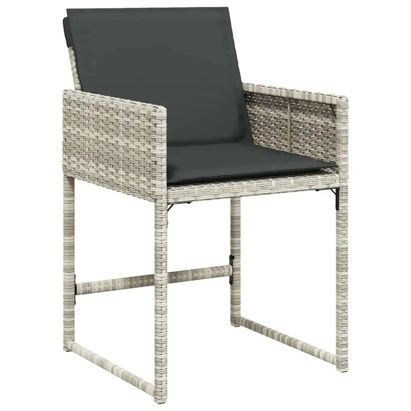 Garden Dining Set 5 pcs Light Grey Poly Rattan