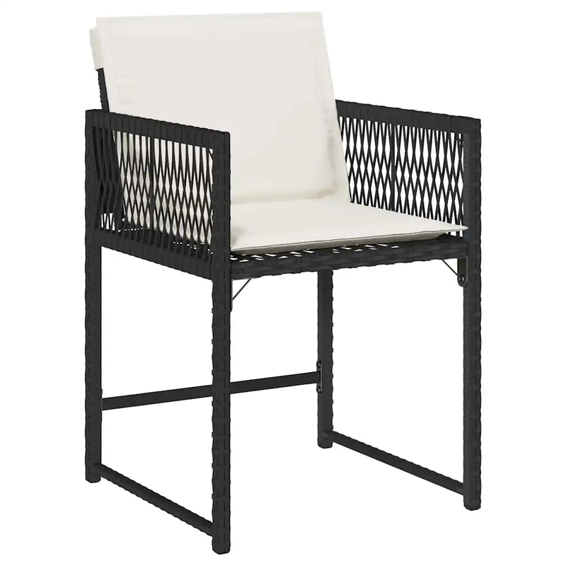 Garden Dining Set 5 pcs Black Poly Rattan