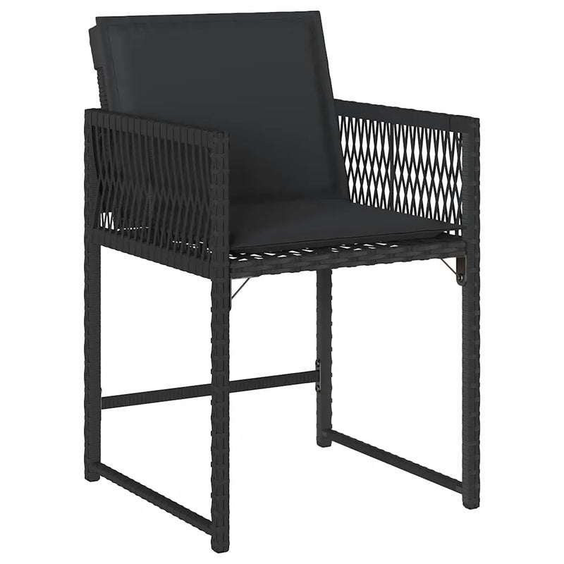 Garden Dining Set 9 pcs Black Poly Rattan