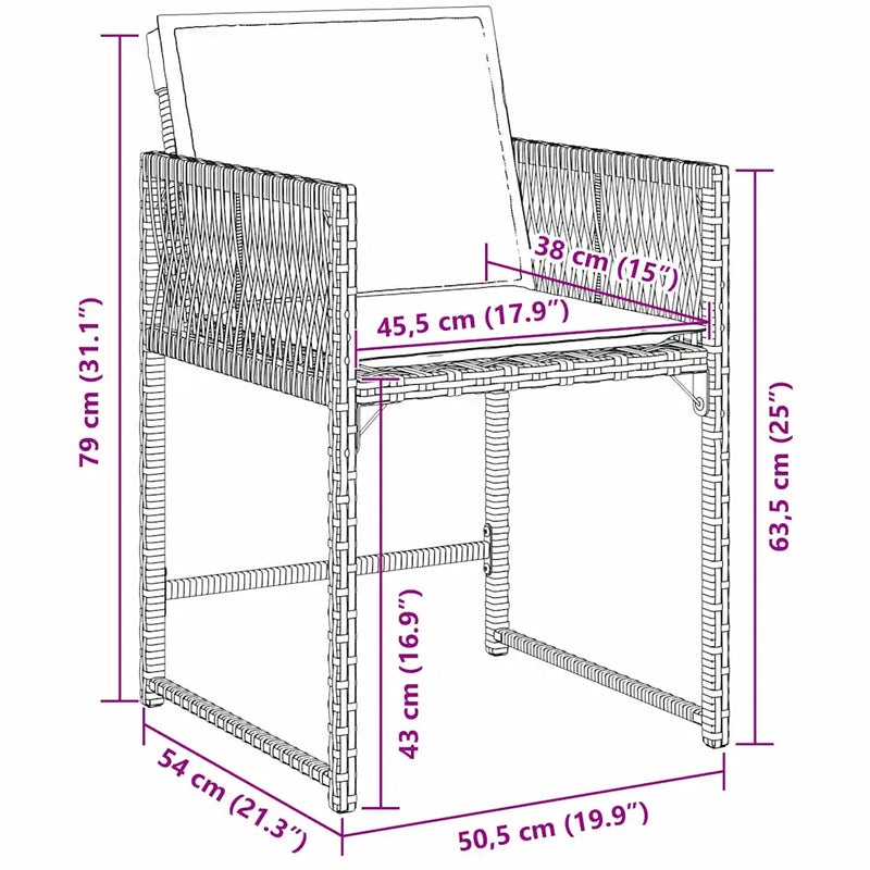 Garden Dining Set 9 pcs Grey Poly Rattan