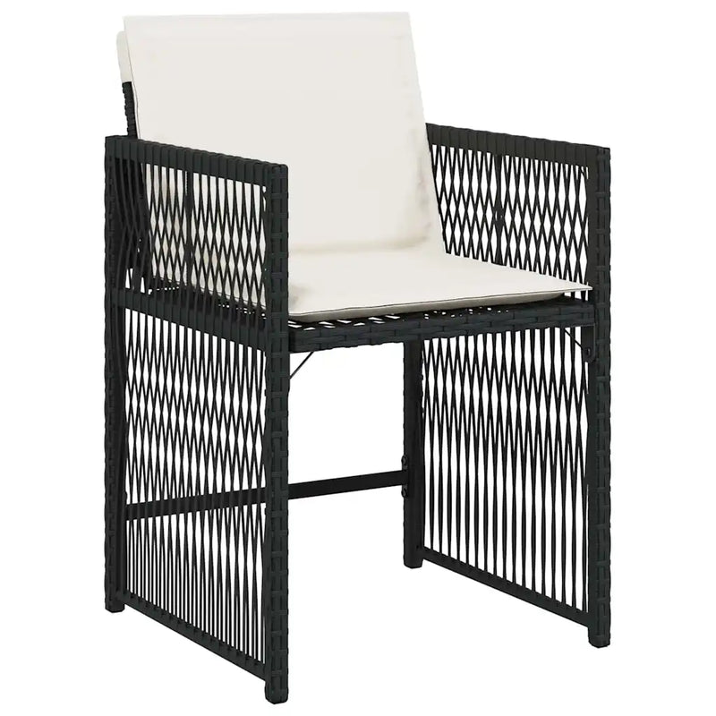 Garden Dining Set 5 pcs Black Poly Rattan
