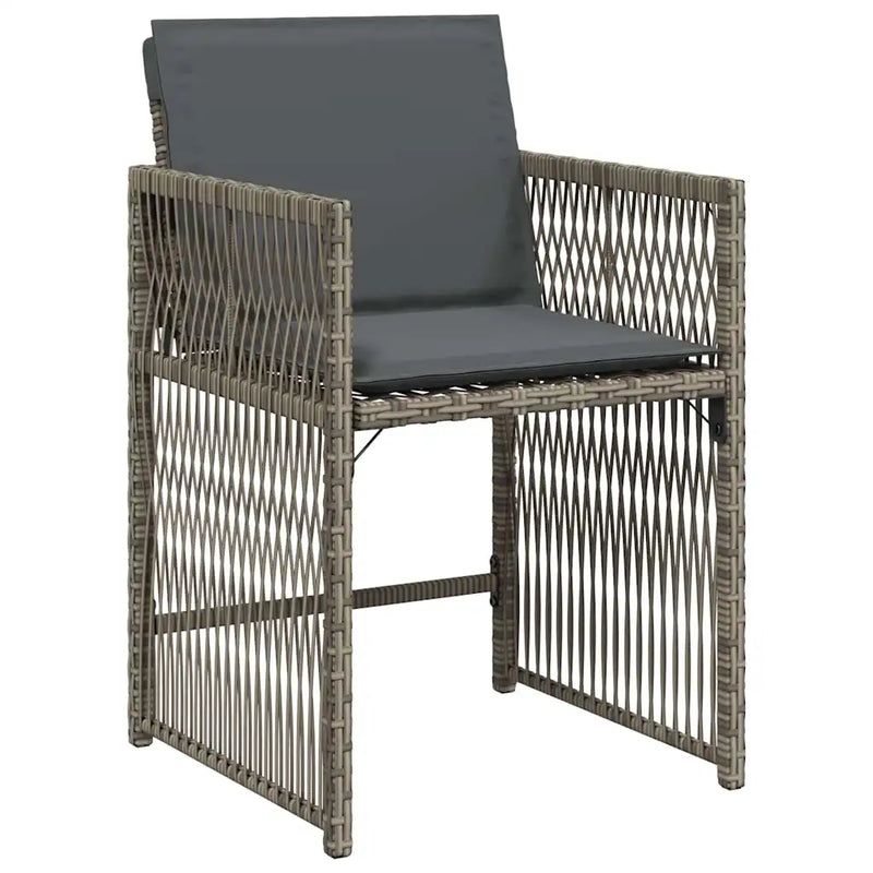 Garden Dining Set 9 pcs Grey Poly Rattan