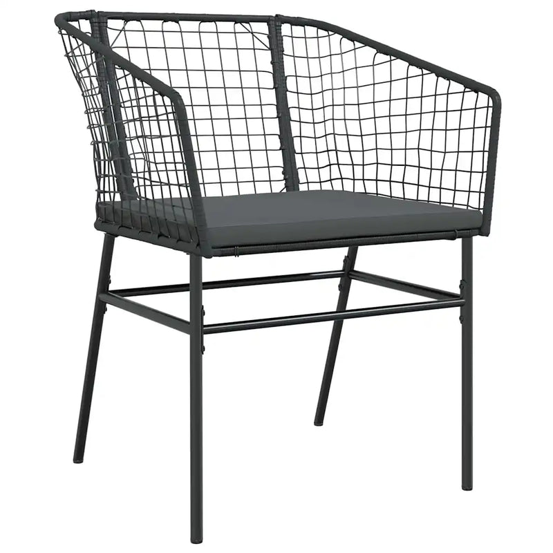 Garden Dining Set 3 pcs Black Poly Rattan
