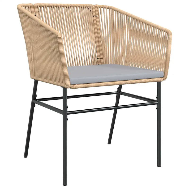 Garden Dining Set with Cushion 7 pcs Brown Powder-Coated Steel